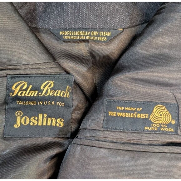 Palm Beach Mens Blazer Sport Coat Size 38R (38x30) Regular Gray 100% Wool Jacket - Picture 4 of 8